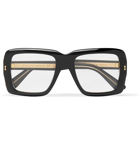 Gucci Square Men's Black Eyeglass Frames 